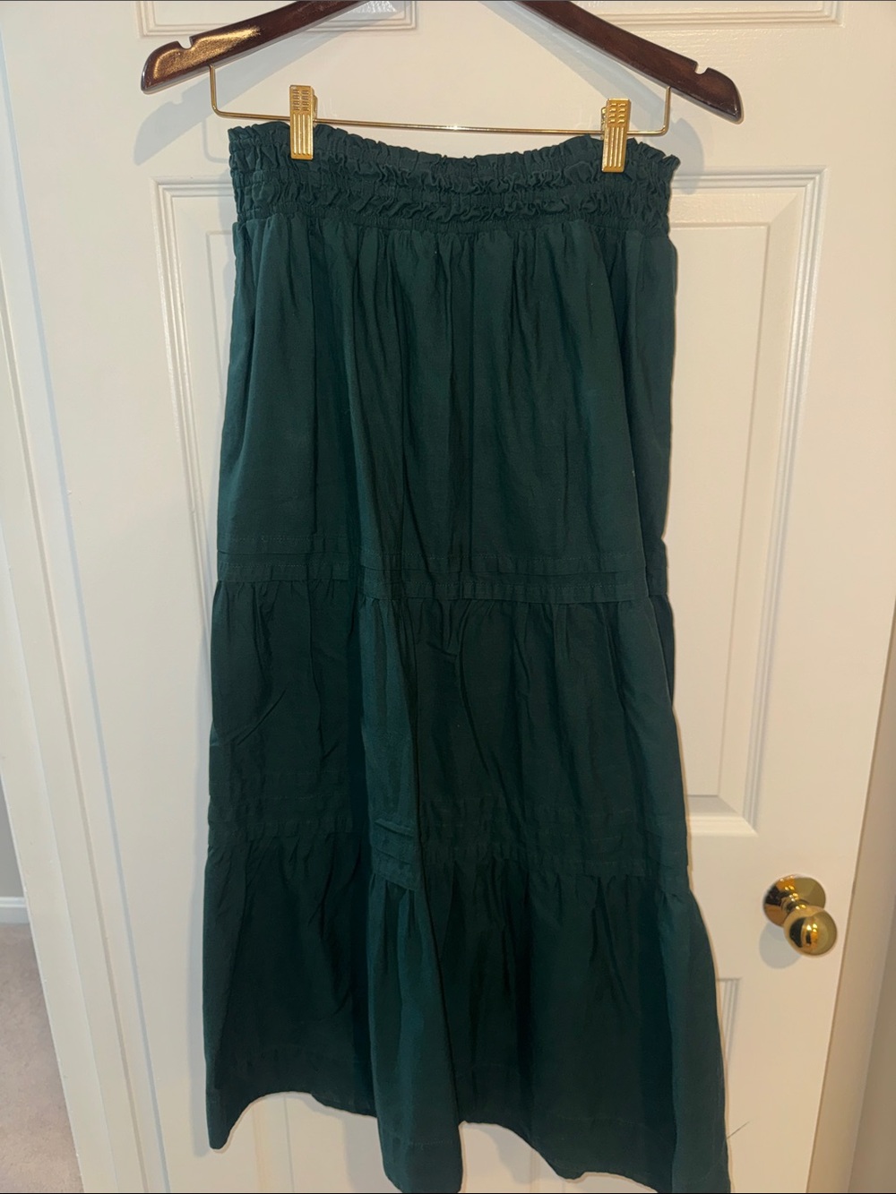Maeve Deep Teal Tiered Maxi Skirt